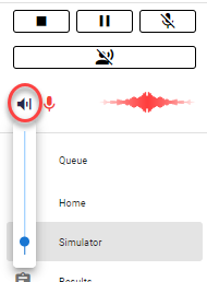 Changing the volume of the background audio during simulation